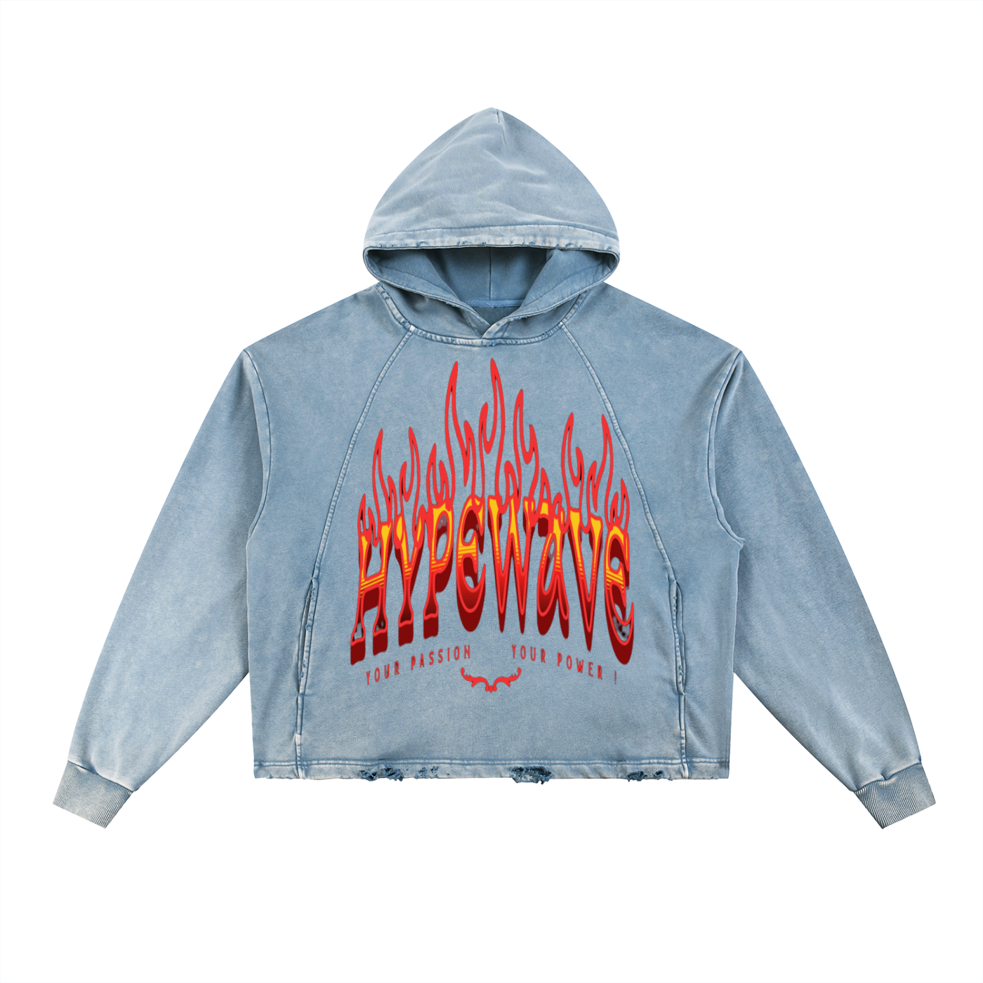 Vintage Washed Frayed-Hem Hoodie