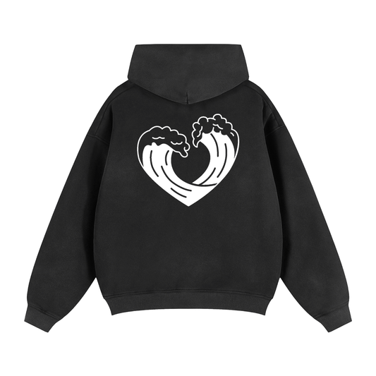 Sunfade Two-way Zipper Boxy Fleece Hoodie